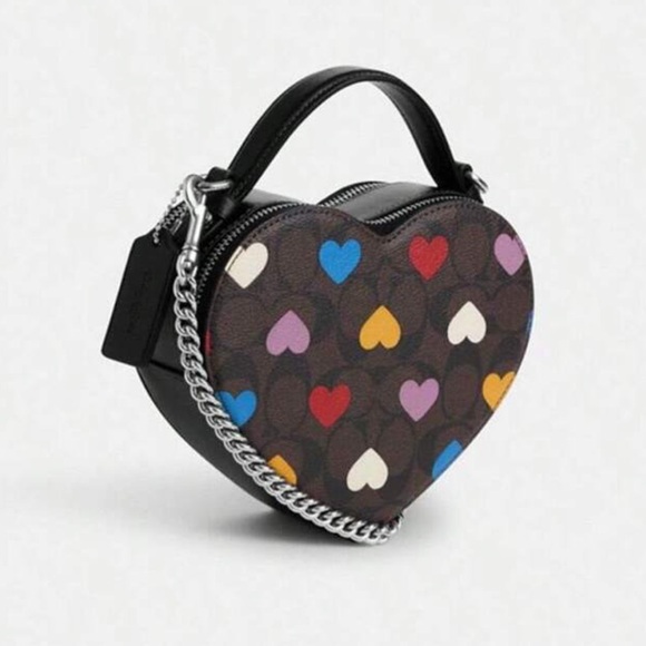 Coach Heart Crossbody In Signature Canvas With Heart Print style CP022 - Picture 12 of 16